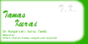 tamas kurai business card